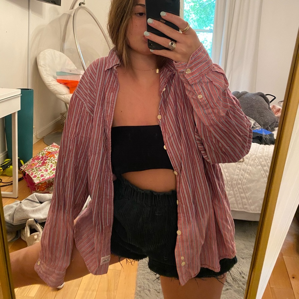 Levis Pink striped flannel